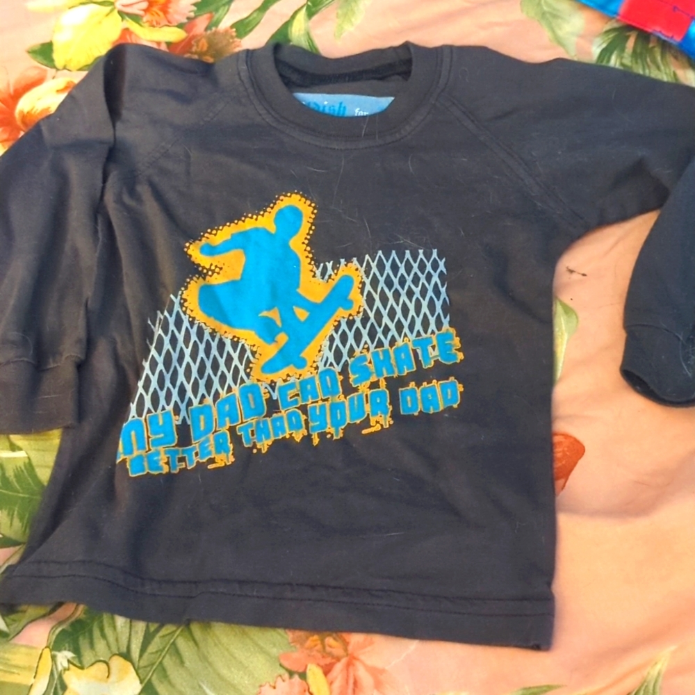 My dad can skate better than your dad soft ls tee childish boutique new 0-6 mo